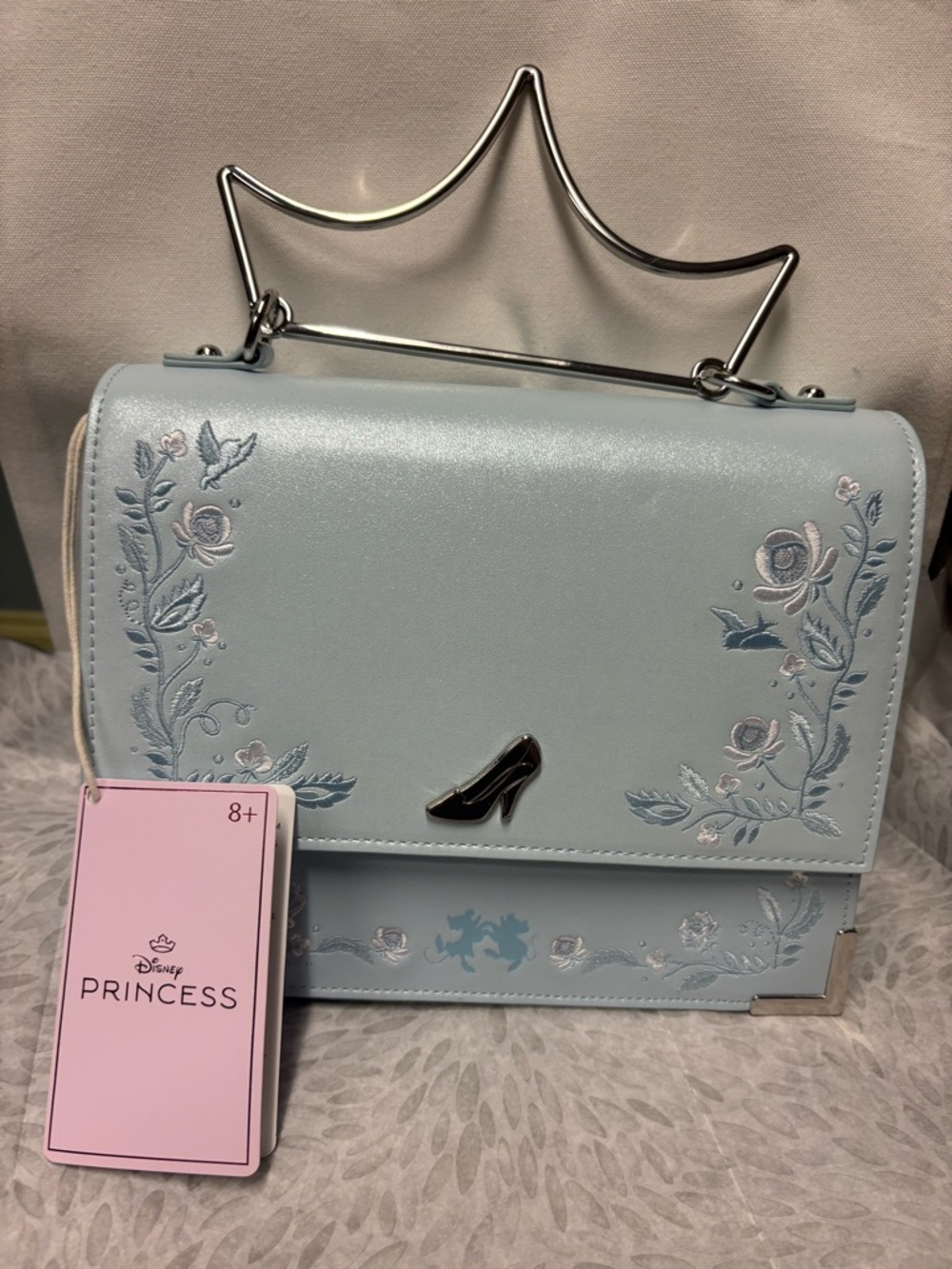 Loungefly Pastel Blue Cinderella Princess Satchel with Crown Handle